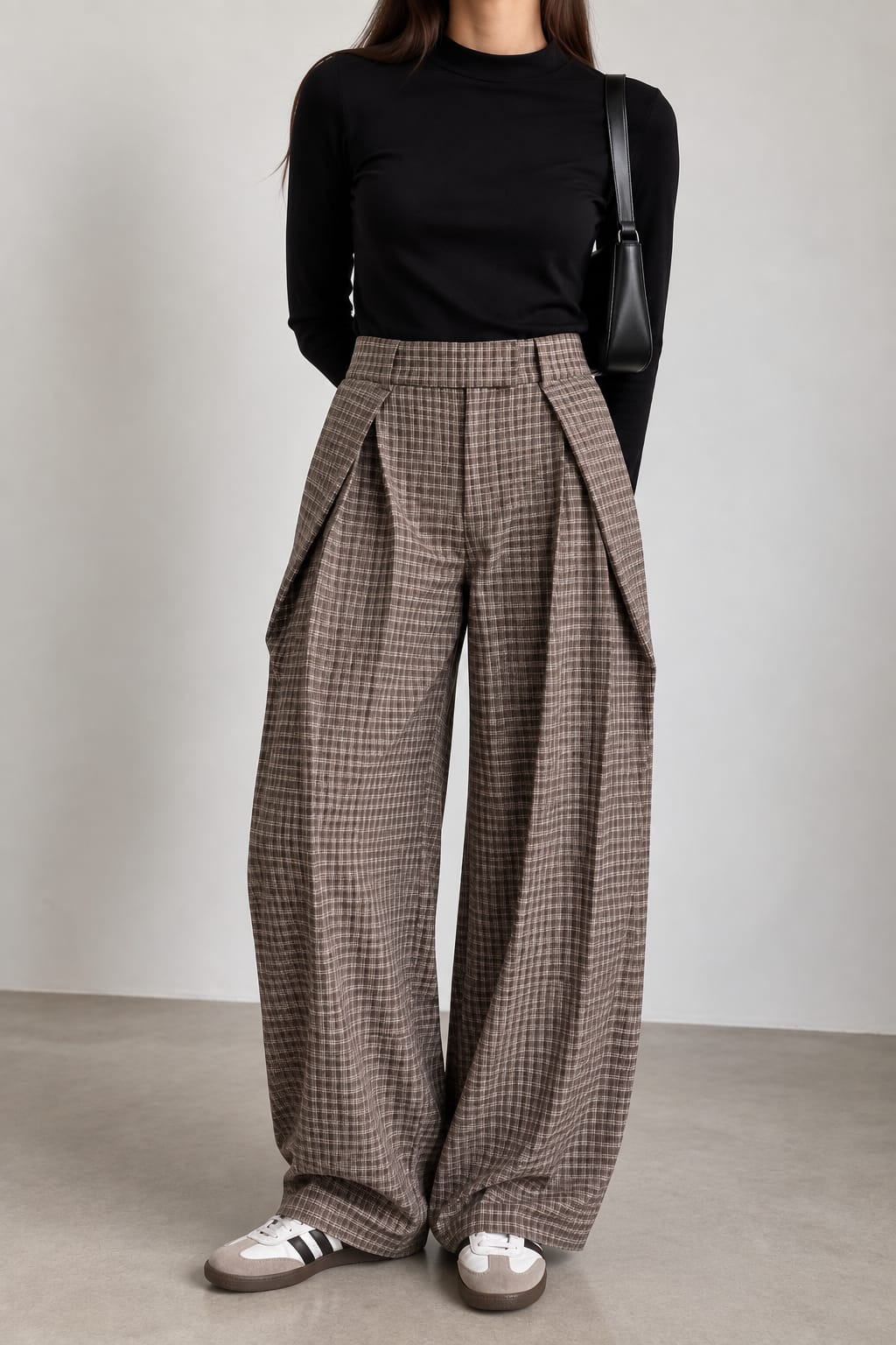 PANTALON À CARREAUX CHOCO FLUIDE 18221-3