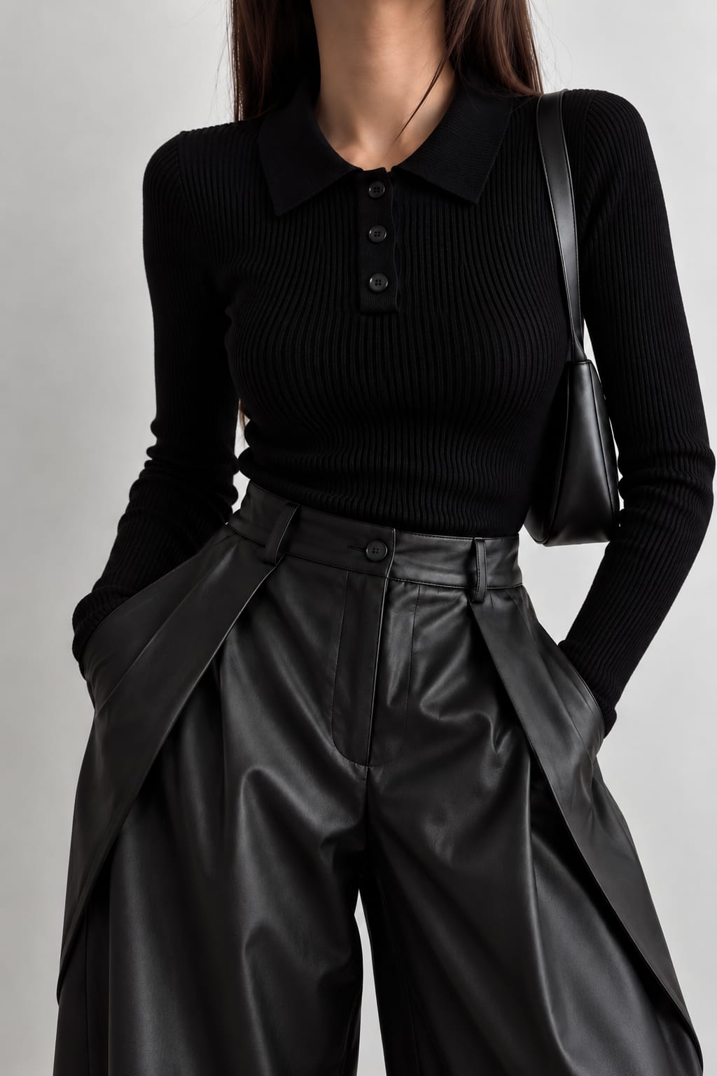 PULL NOIR CÔTELÉ 359