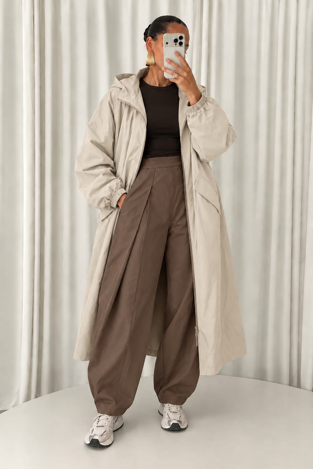 VESTE PARKA BEIGE À CAPUCHE B8441-1