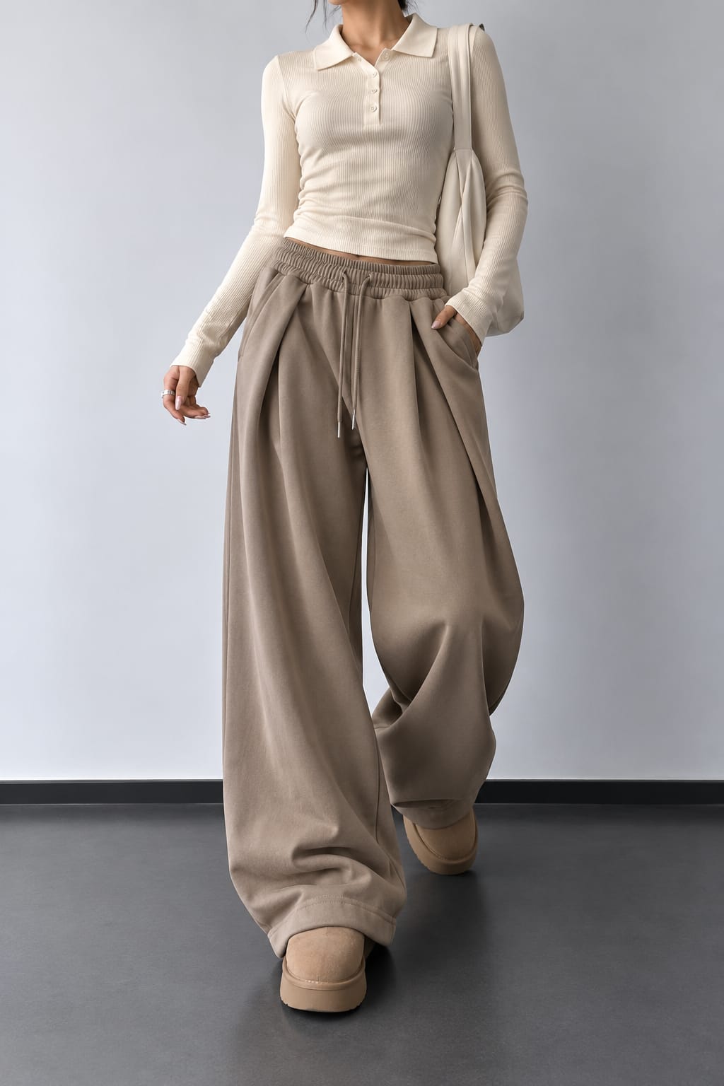 PANTALON TAUPE WIDE LEG 1791