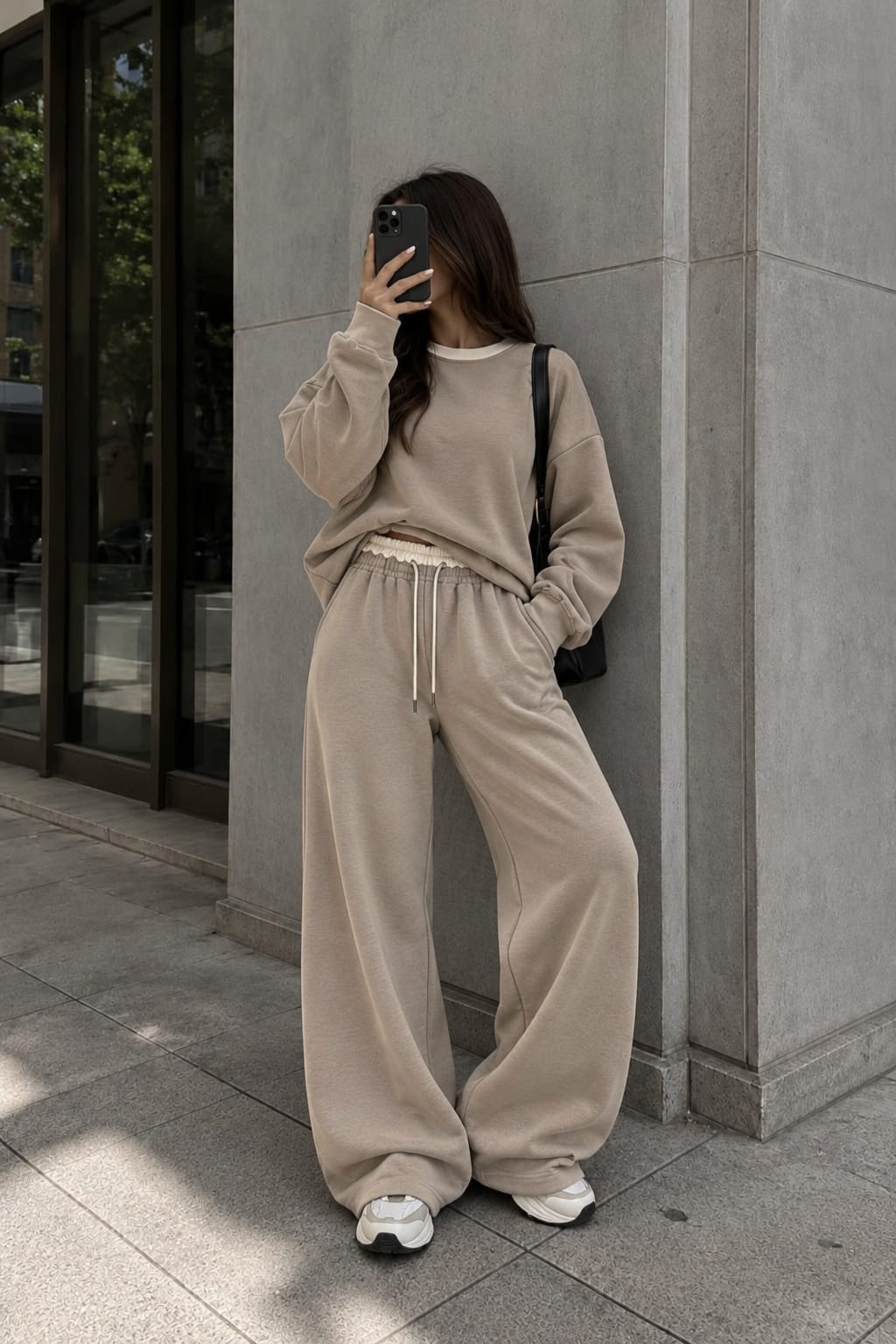 ENSEMBLE 62021 SWEAT ET PANTALON OVERSIZE TAUPE