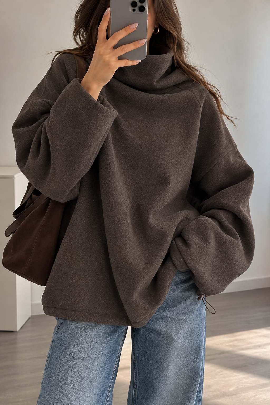 SWEAT 60325 OVERSIZE COSY & TENDANCE CHOCO
