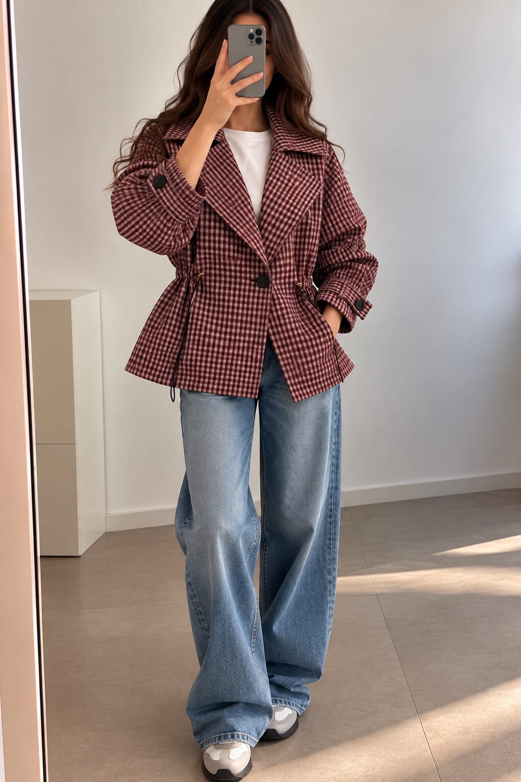 VESTE 4843 GINGHAM CHIC BORDEAUX