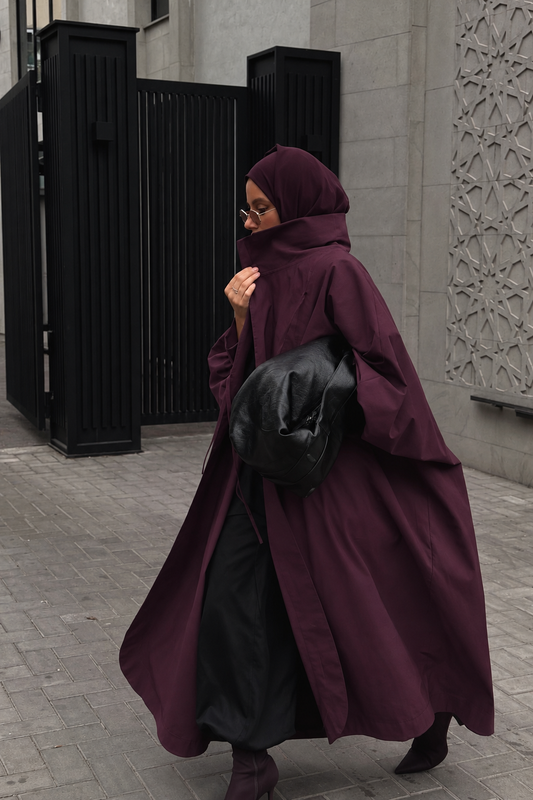 TRENCH 800228 OVERSIZE À NOUER PRUNE