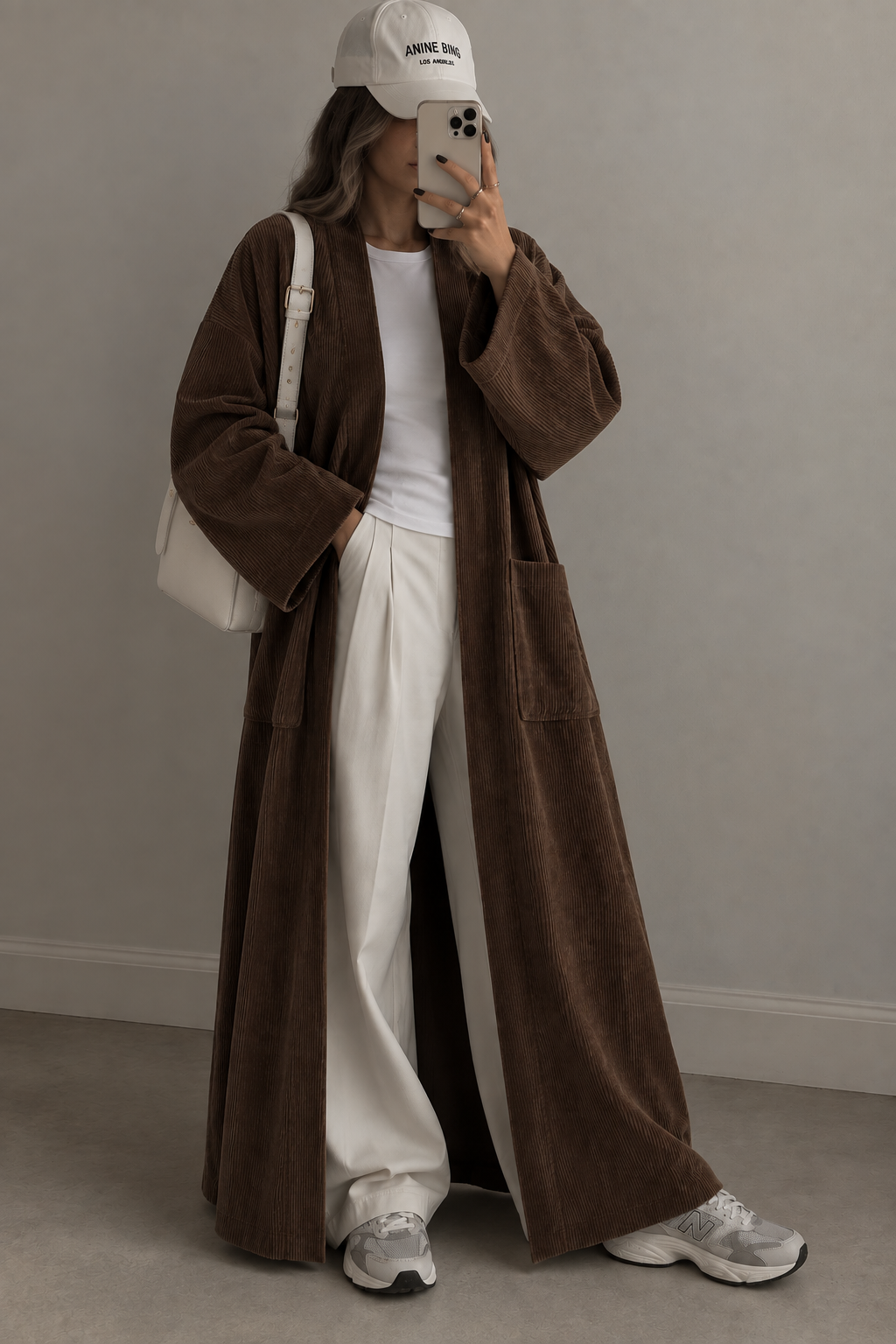 SANYA BROWN CORDUROY COAT - DESIGN MADE IN UAE