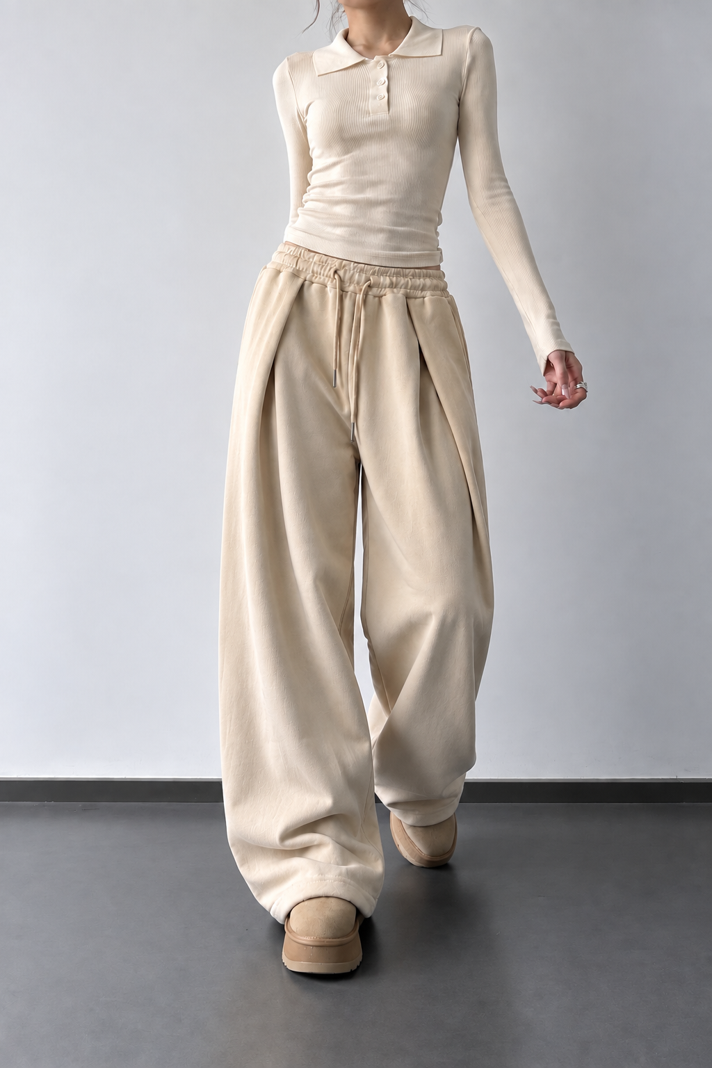 PANTALON BEIGE WIDE LEG 1791
