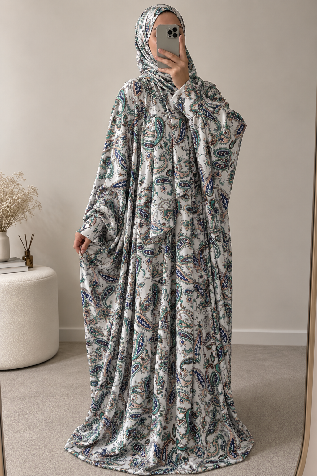 ABAYA ISDAL "SALAT" ARABESQUE LUXE WHITE