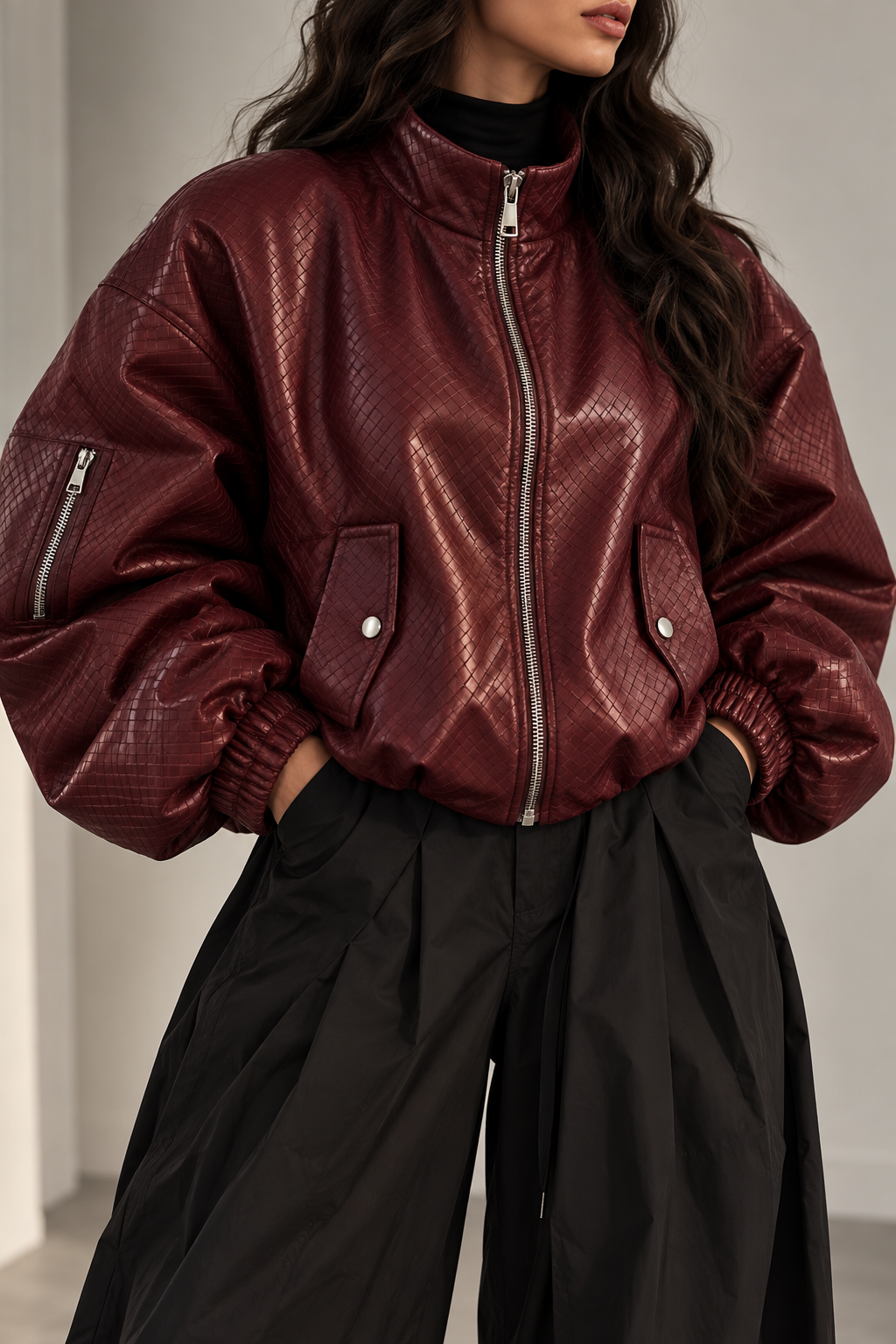 VESTE GRAPPE BOMBER BDX PU15083