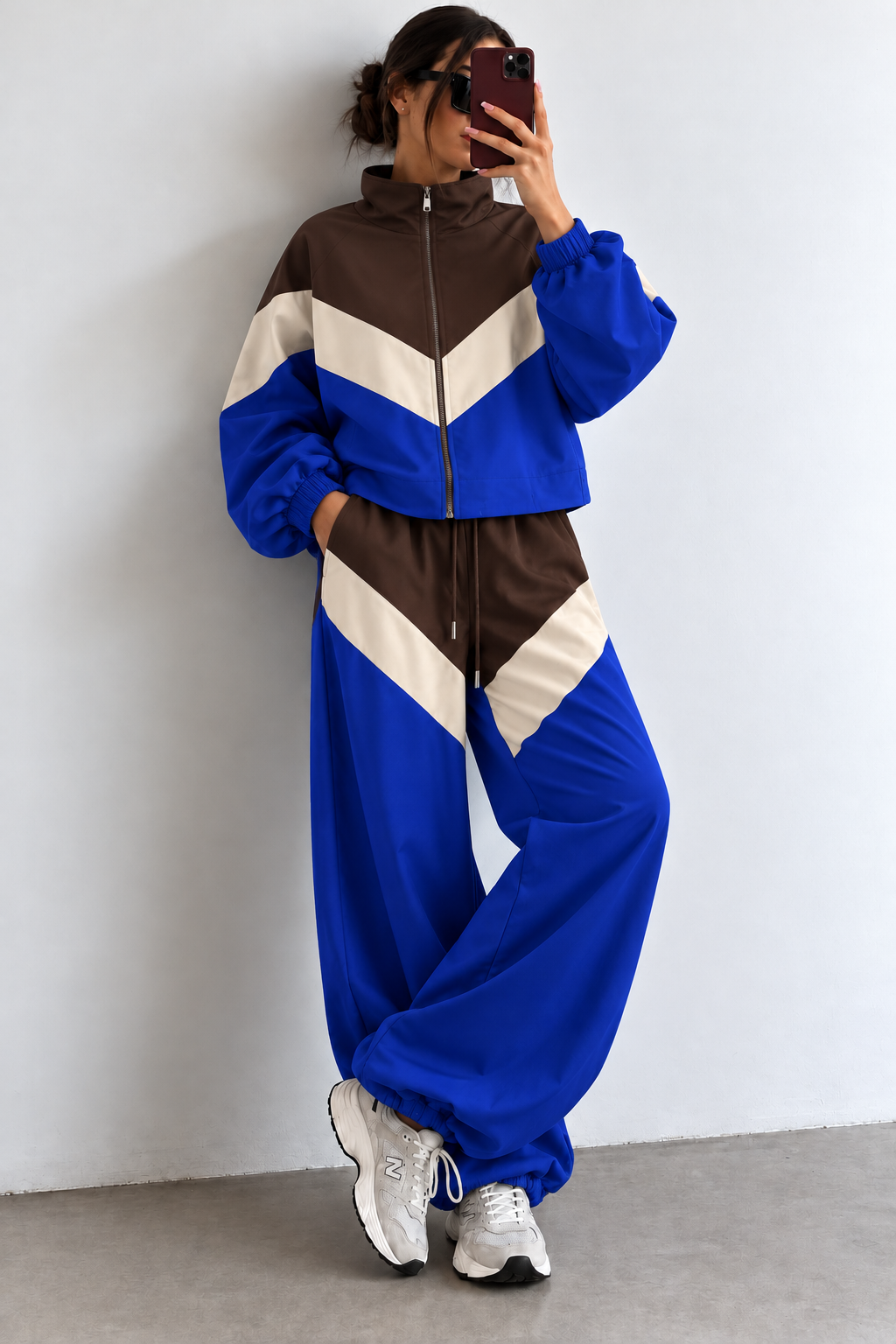 ENSEMBLE SPORT COLORBLOCK BLEU/CHOCO EC16815