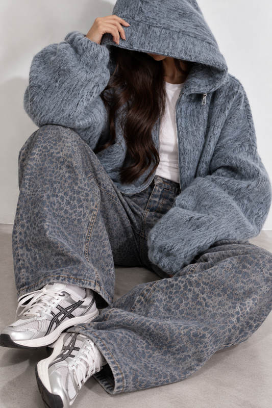 VESTE TEDDY CLOUD BLEU/GRIS JZM010