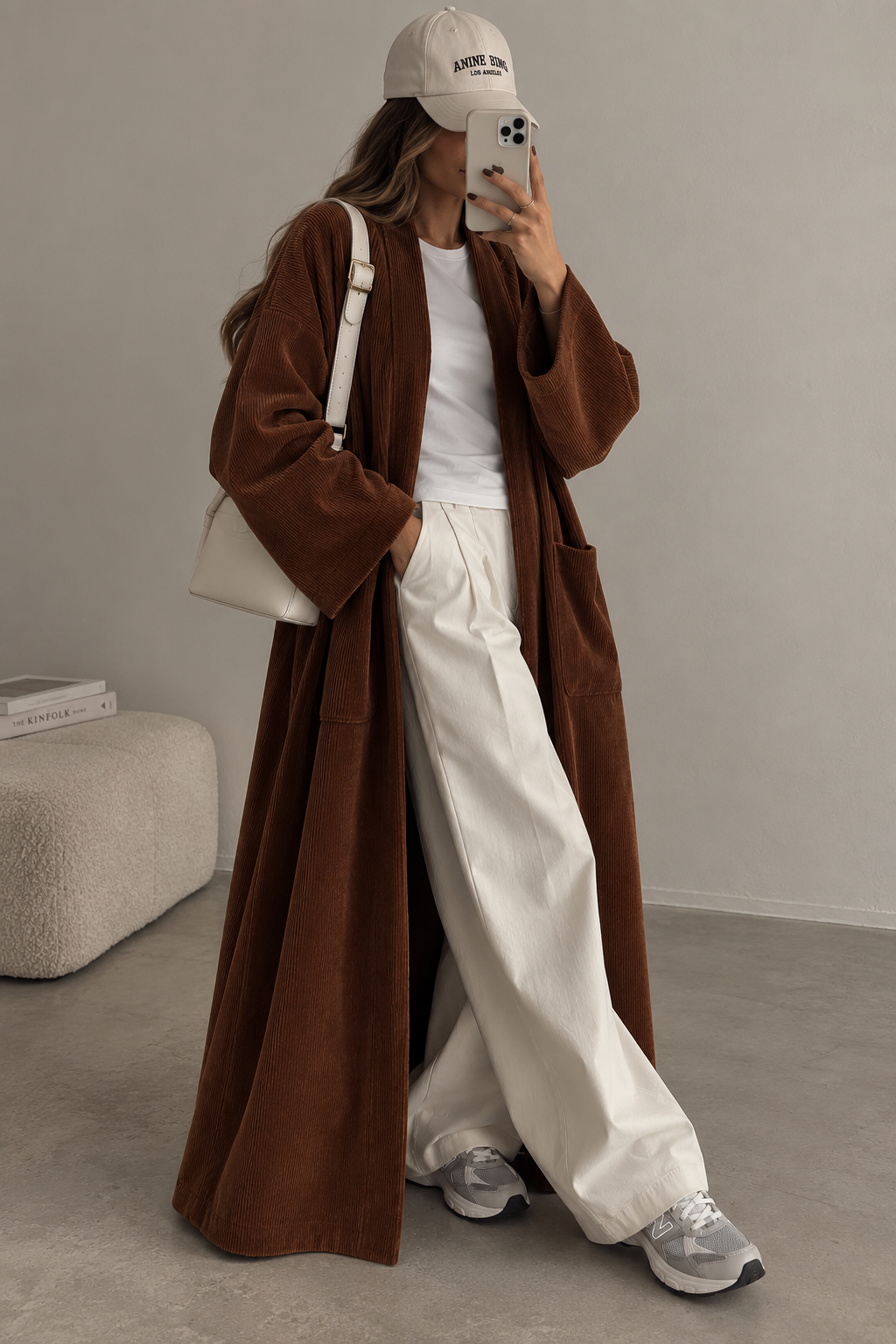 SANYA CORDUROY COAT BROWN - DESIGN MADE IN UAE