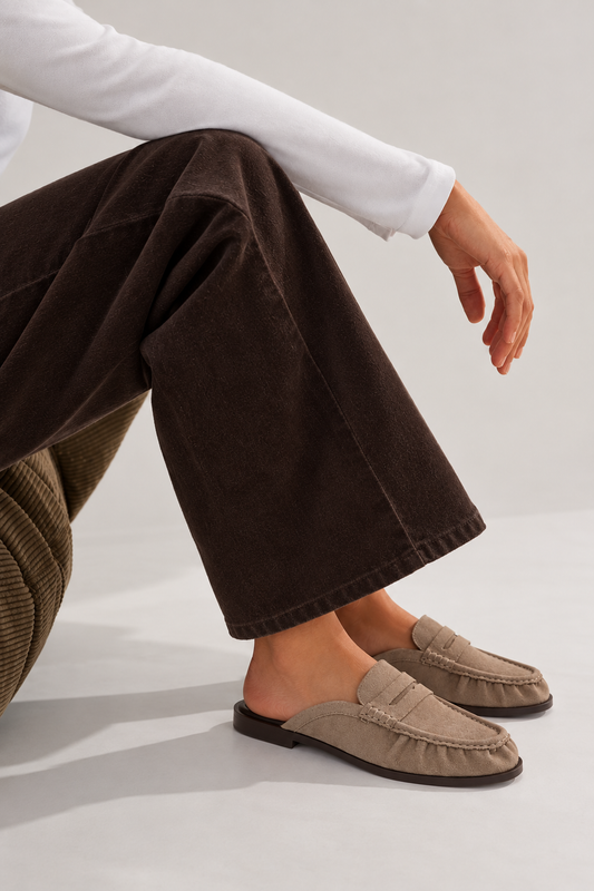 MOCASSINS TAUPE SOFT & CHIC H8-1377M