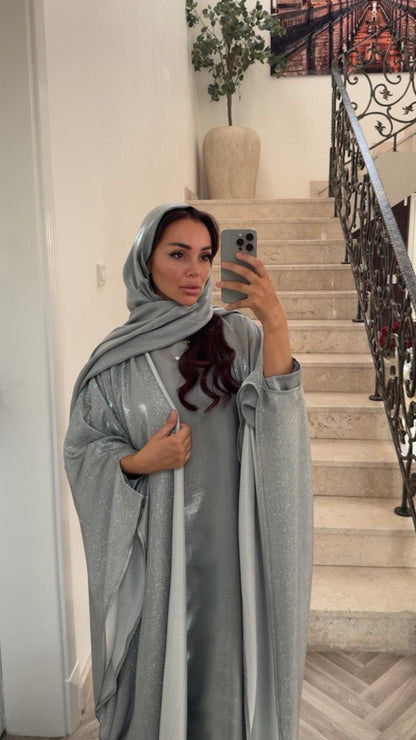 LUXE EID ABAYA - PRYNCESS SILVER