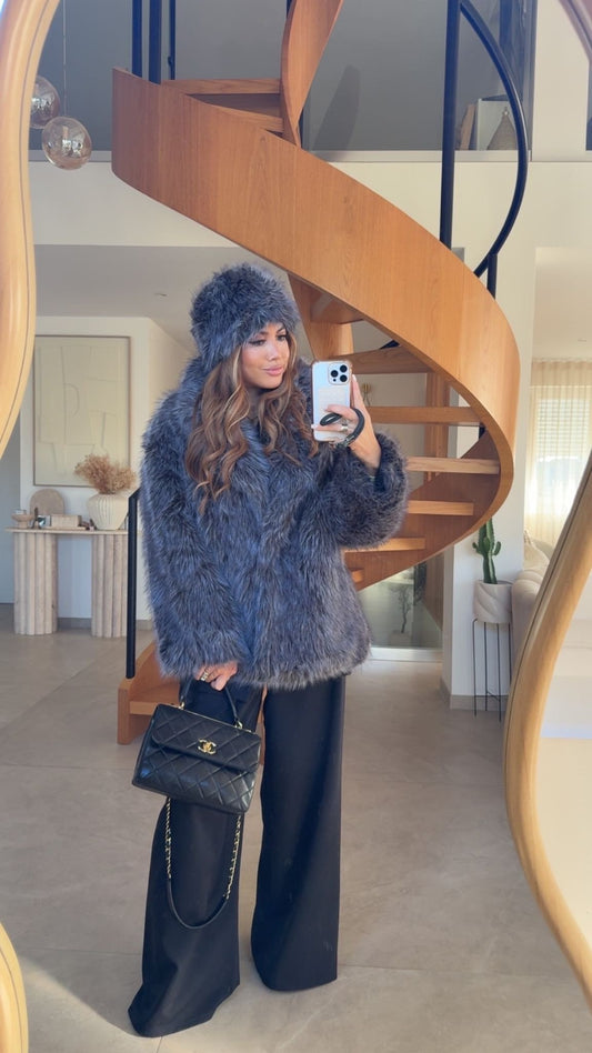 MANTEAU FAUX FUR PREMIUM+++ U90527 MILITARY GREEN