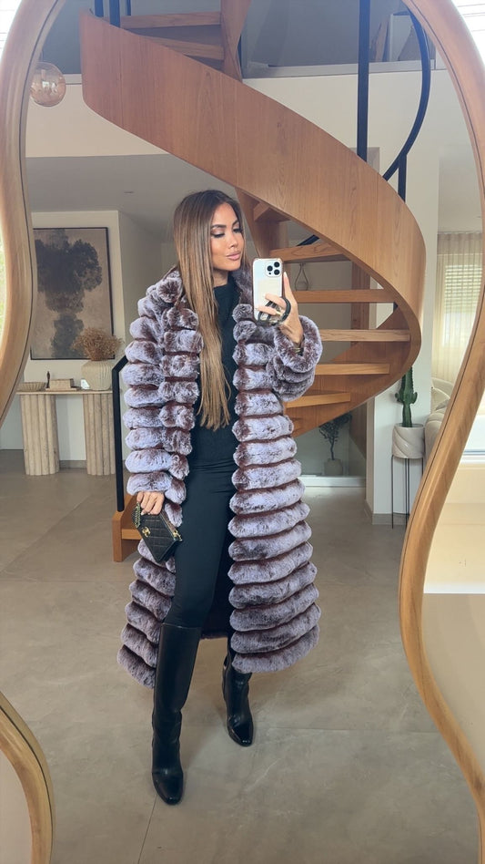MANTEAU FAUX FUR PREMIUM GD9062 LIGHT COFFE