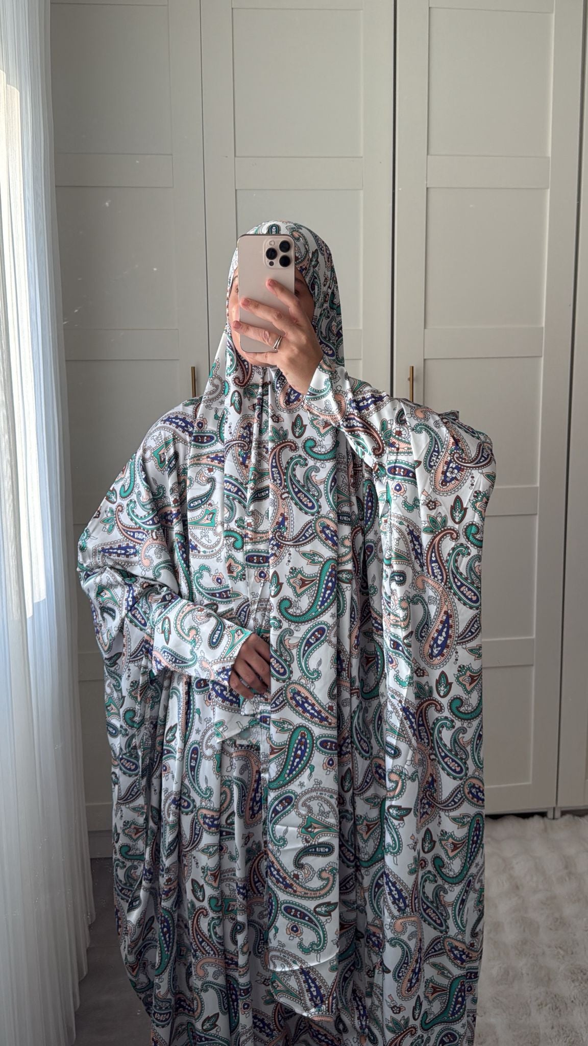 ABAYA ISDAL " SALAT" LUXE ARABESK BLANC