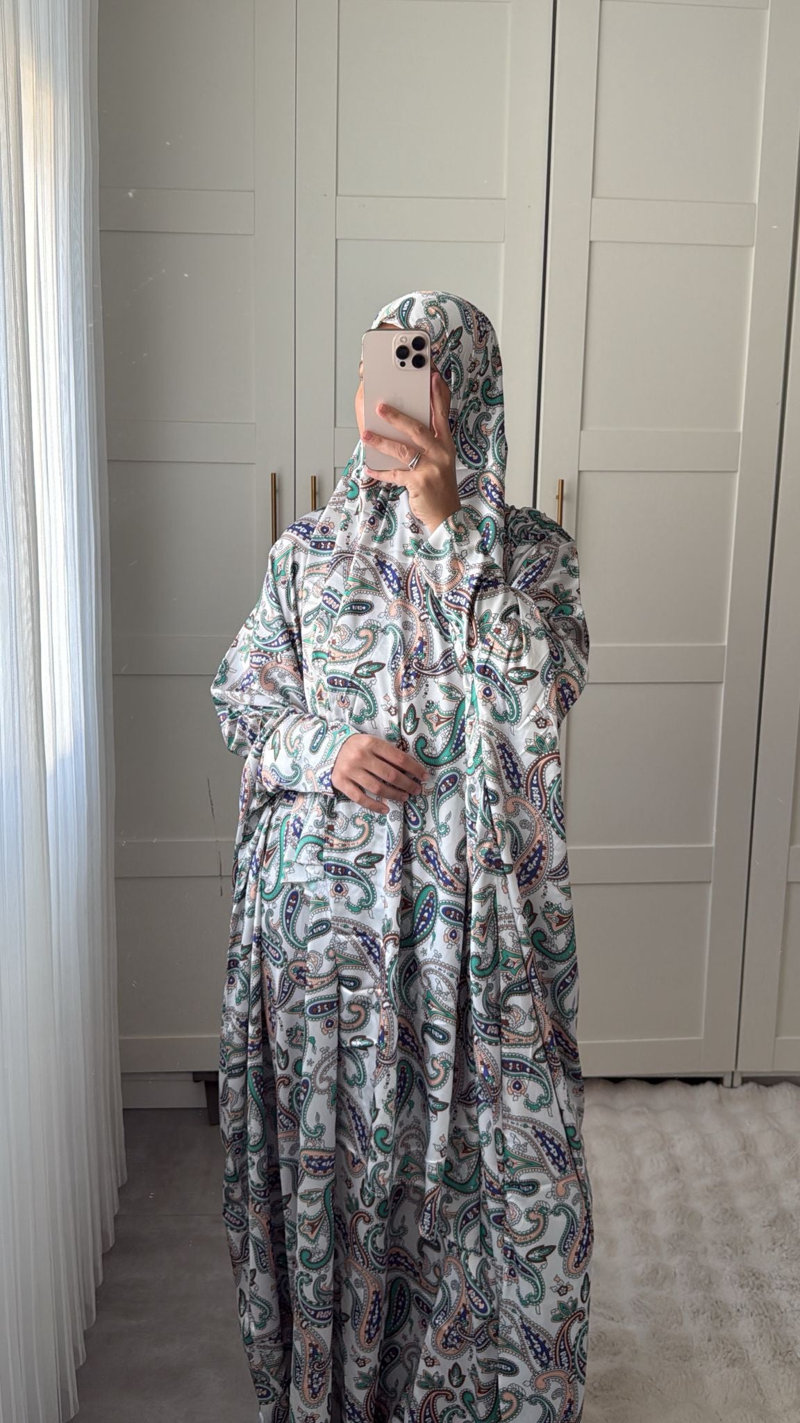 ABAYA ISDAL " SALAT" LUXE ARABESK BLANC
