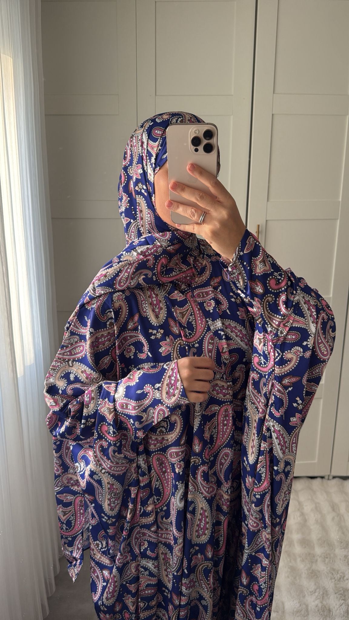 ABAYA ISDAL " SALAT" LUXE ARABESK BLEU ROI