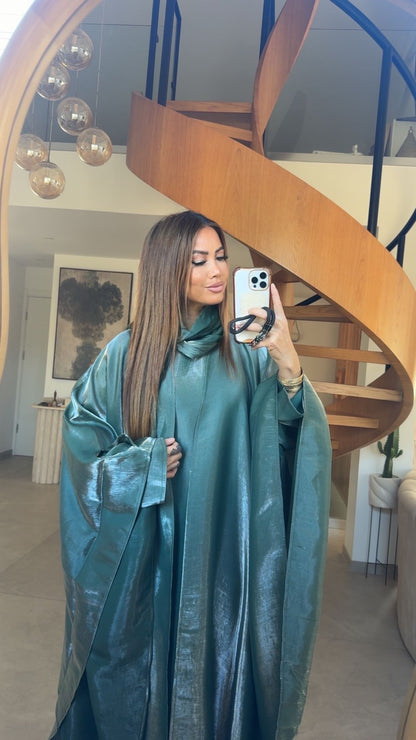 ABAYA EID LUXE - HALWA VERT DEAU