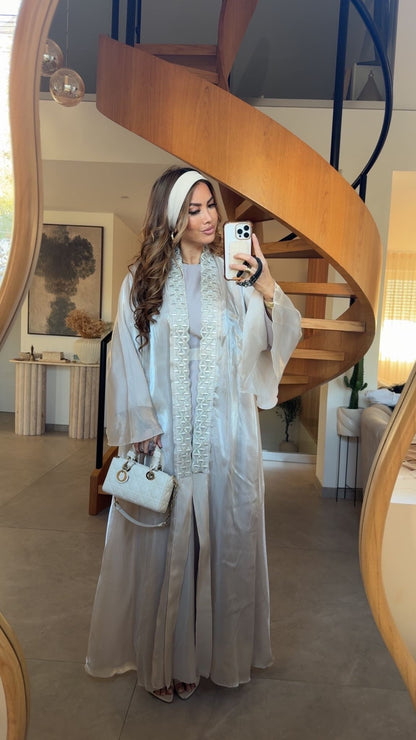 ABAYA ORGANZA EID – RAYANE BEIGE