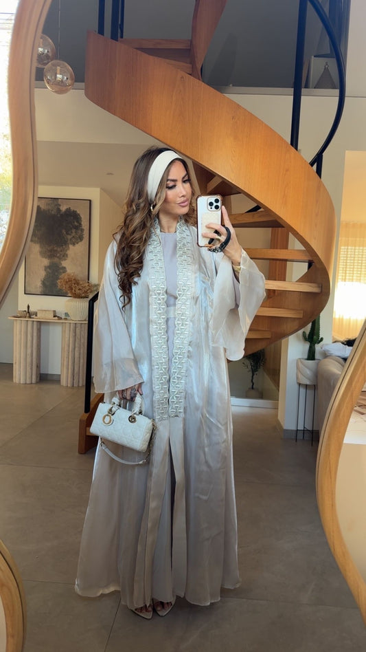 ABAYA ORGANZA EID – RAYANE BEIGE