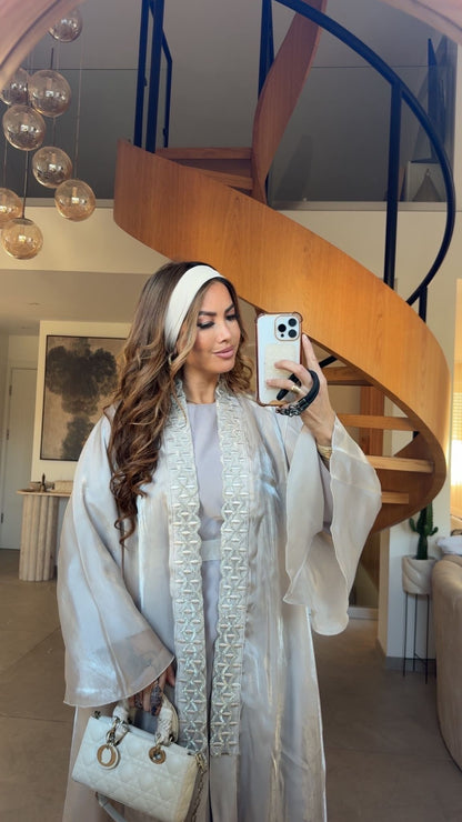 ABAYA ORGANZA EID – RAYANE BEIGE
