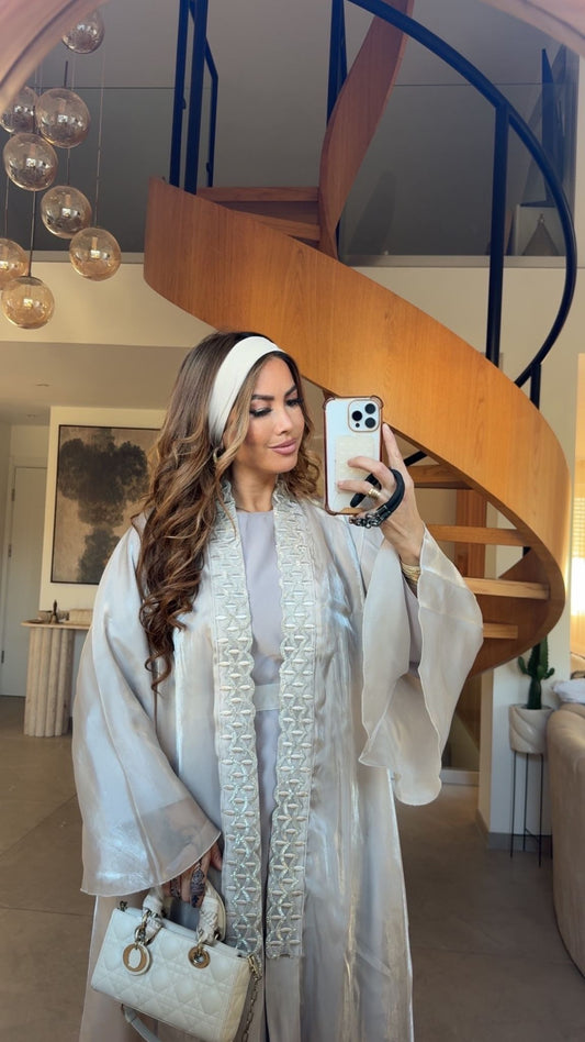 ABAYA ORGANZA EID – RAYANE BEIGE