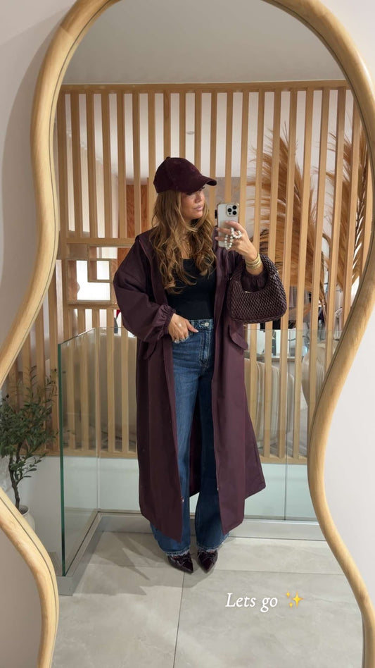 VESTE PARKA PRUNE À CAPUCHE B8441-1