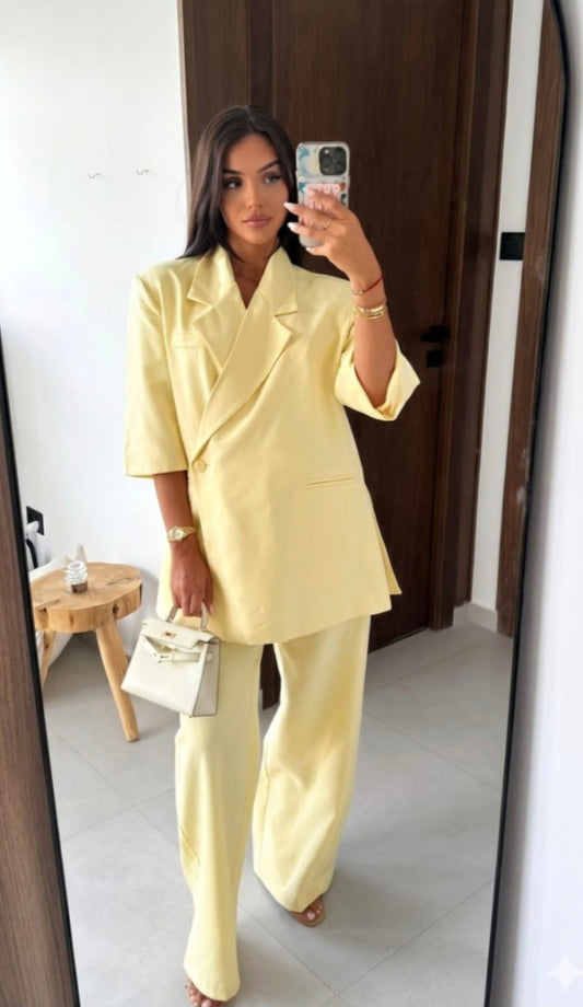 ENSEMBLE TAILLEUR MYB 88623-2 JAUNE