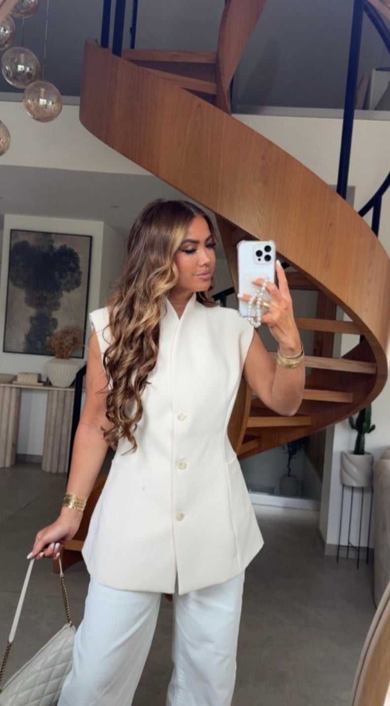 VESTE W25285 BEIGE CLAIR QUALITE PREMIUM