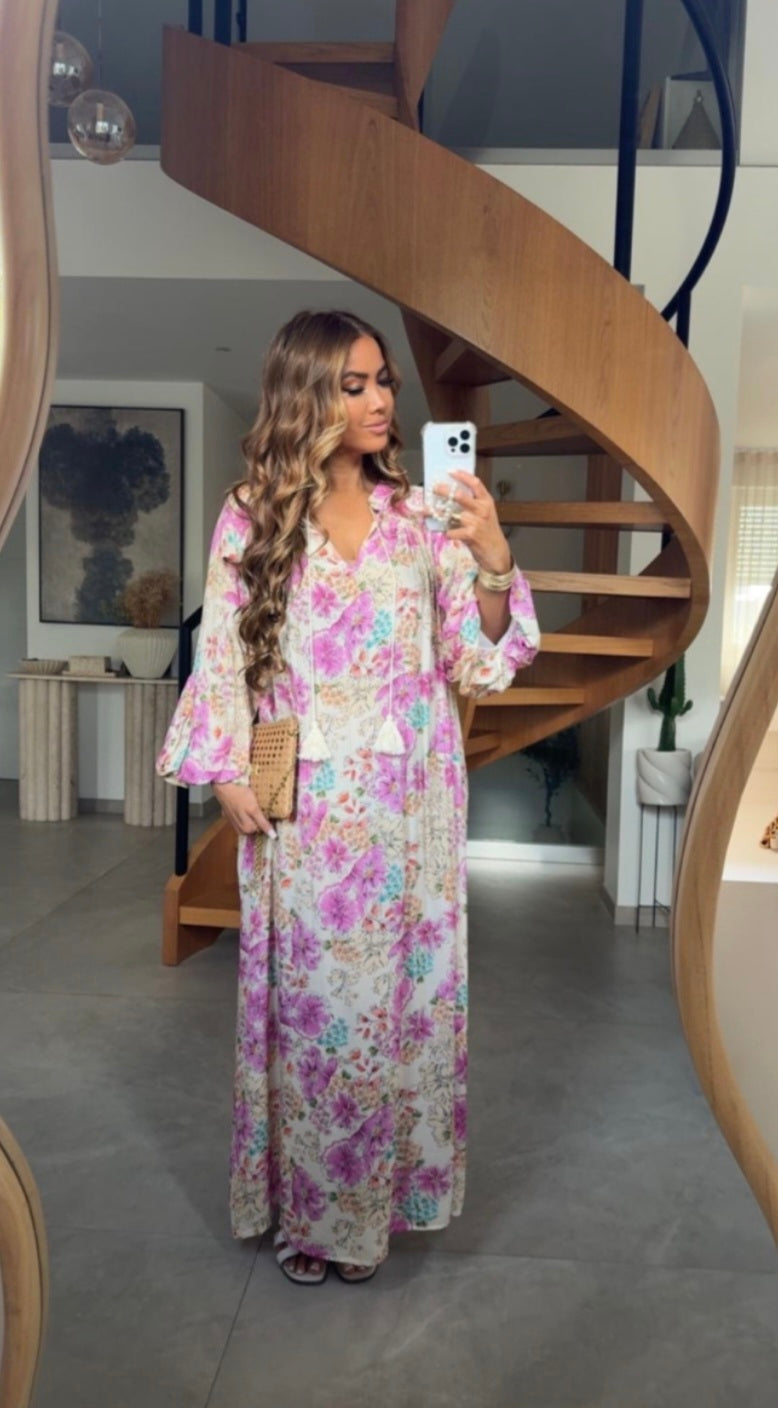ROBE FLEURIE 8992 ROSE QUALITE PREMIUM