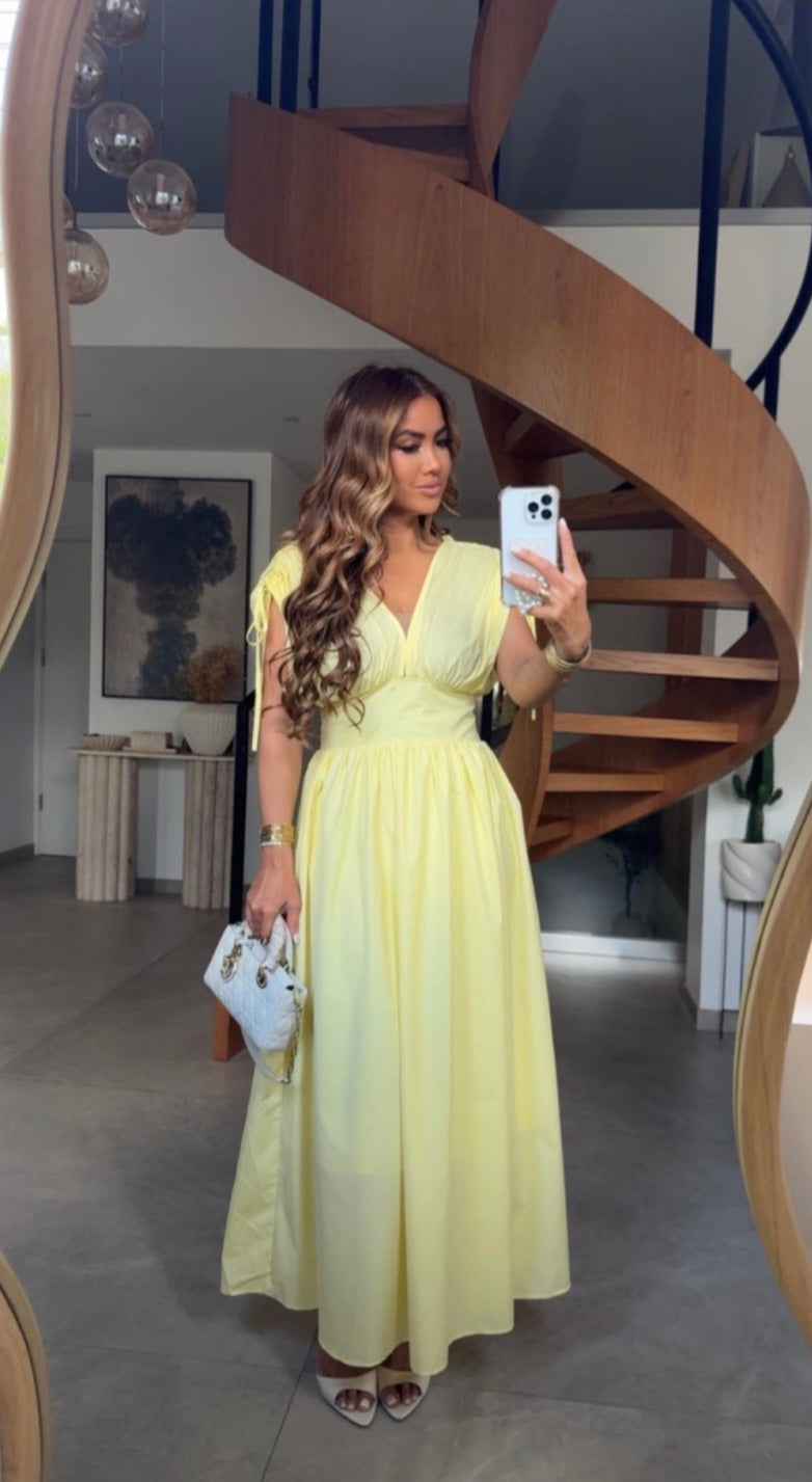 ROBE KJ-09 JAUNE CLAIR QUALITÉ PREMIUM