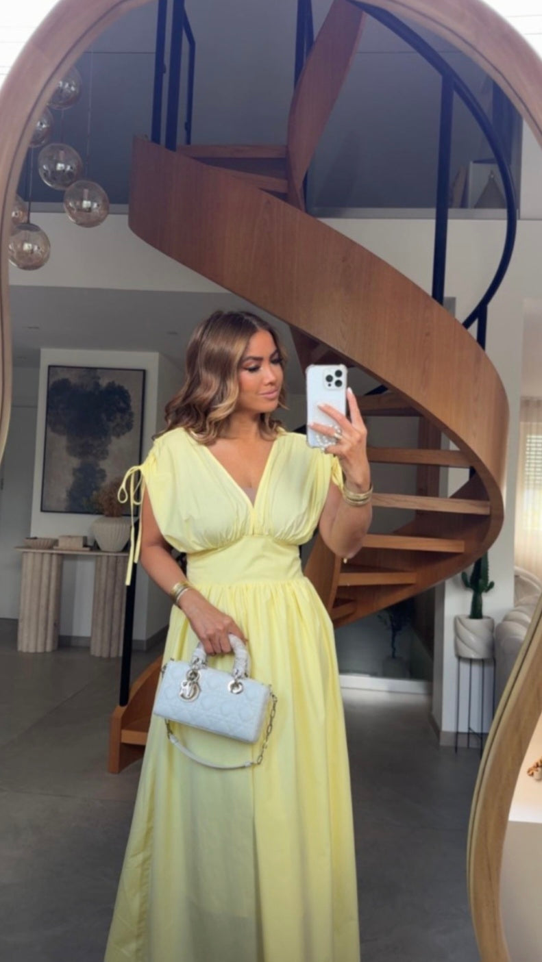 ROBE KJ-09 JAUNE CLAIR QUALITÉ PREMIUM