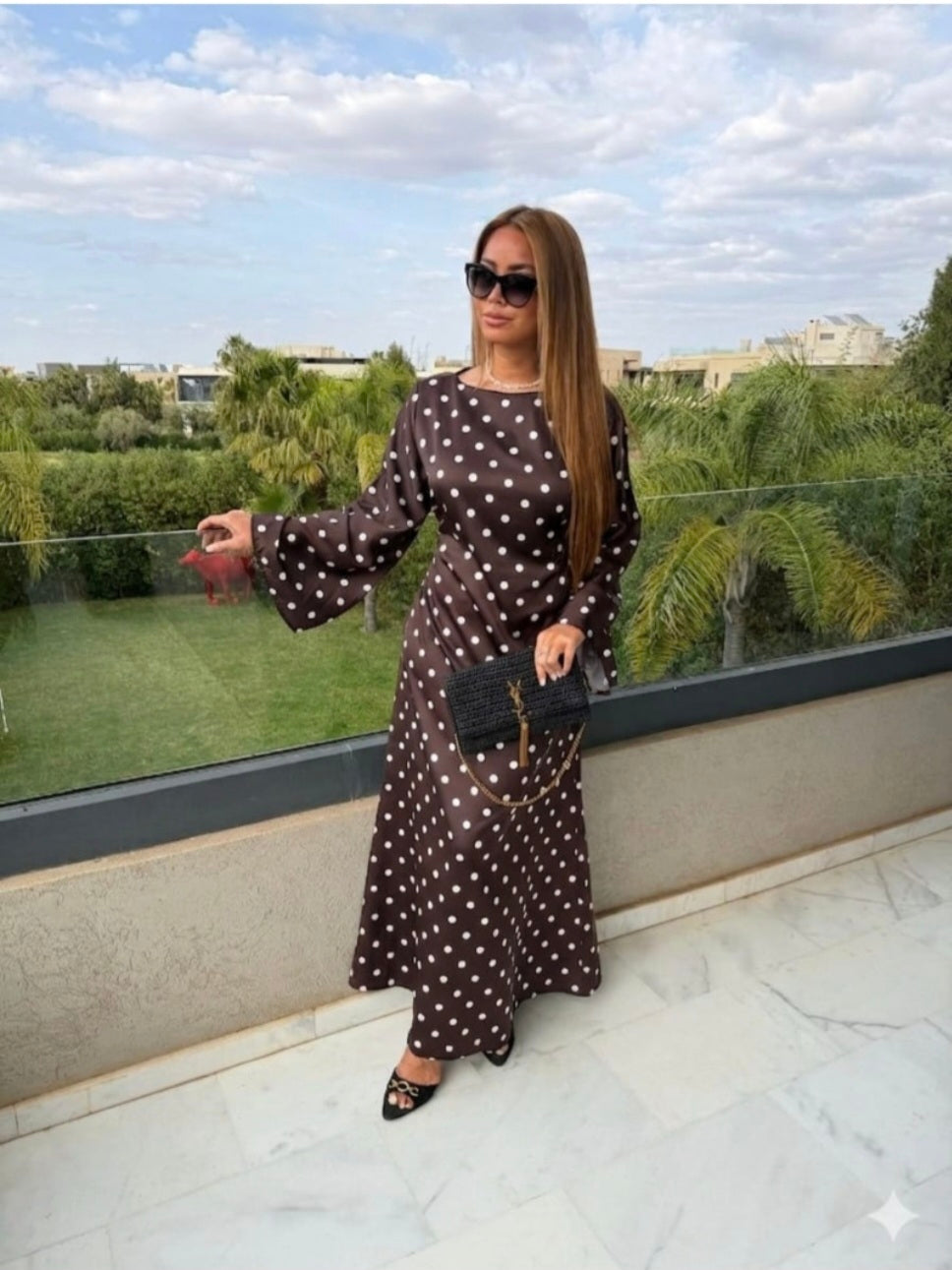 ROBE A POIS 3911 CHOCO