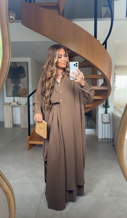 MYB STRIPED SET 50672 CHOCO