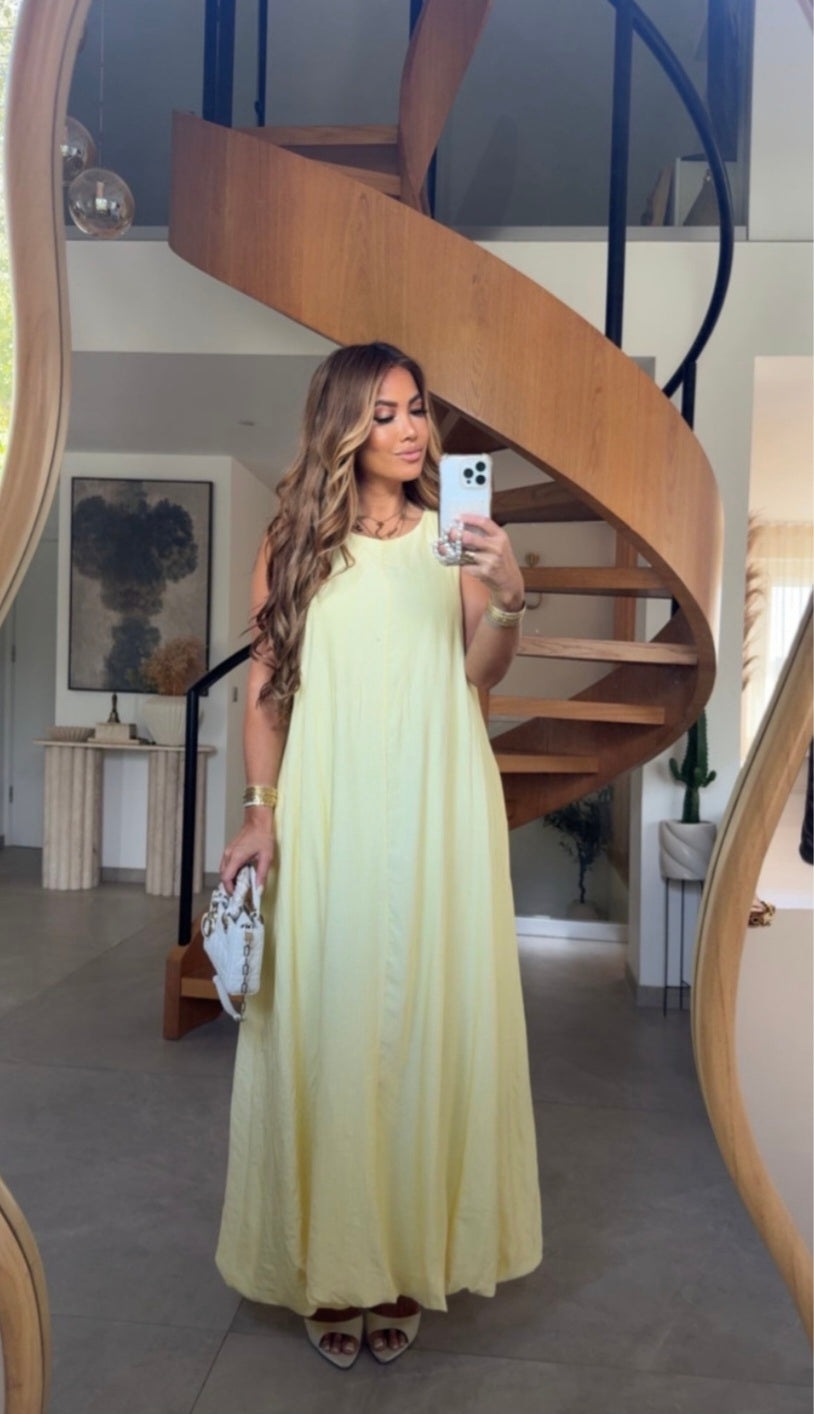 ROBE UNIE MYB 50382 JAUNE