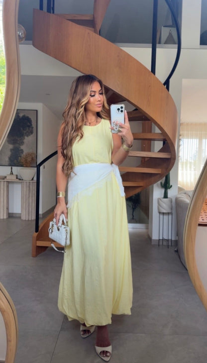 ROBE UNIE MYB 50382 JAUNE