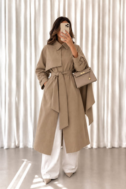TRENCH BEIGE FONCE INTEMPOREL WV053