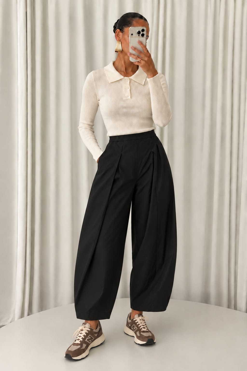 PANTALON NOIR MATIÈRE TRENCH 97