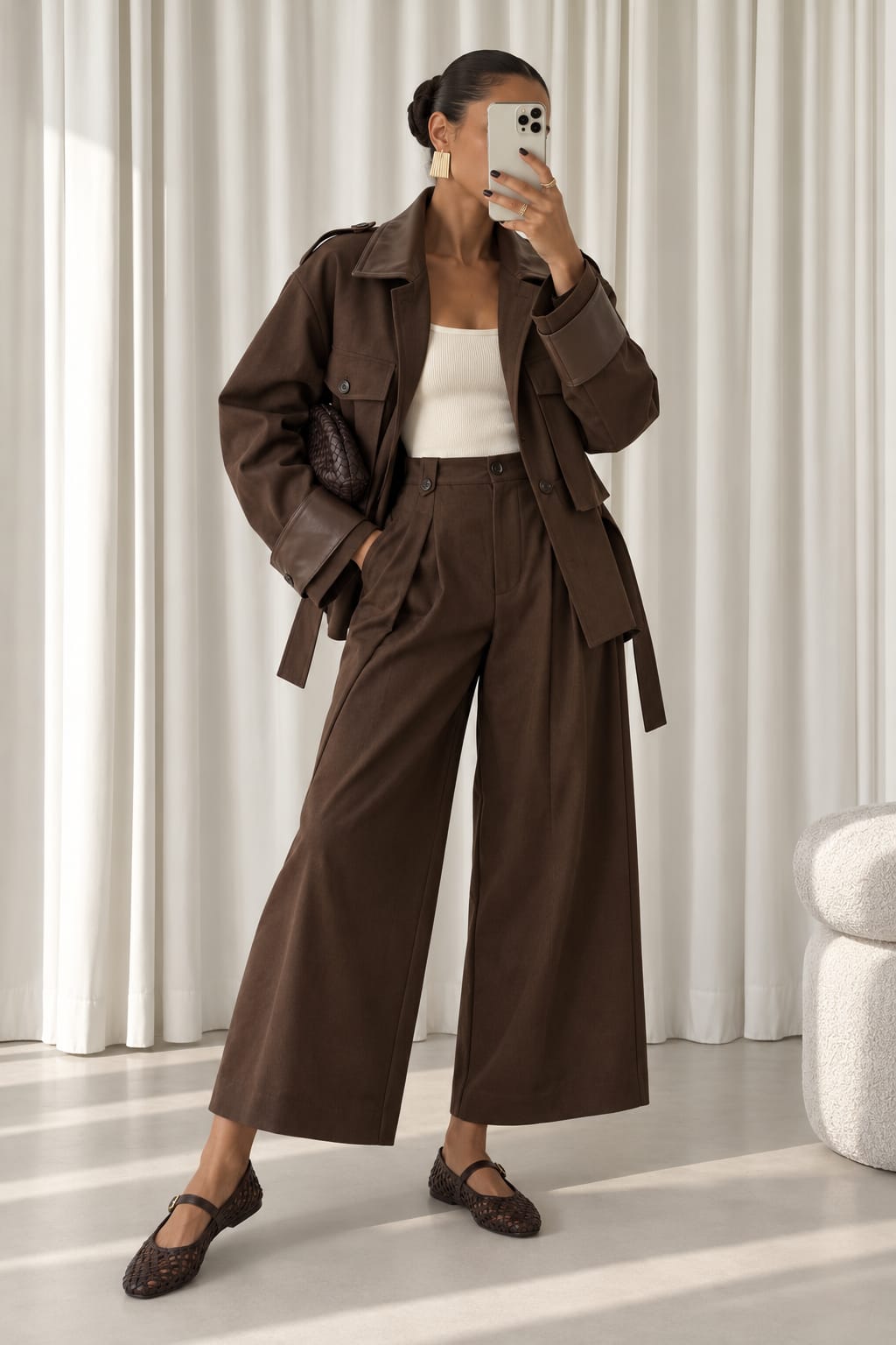 PANTALON PALAZZO CHIC MARRON P25250