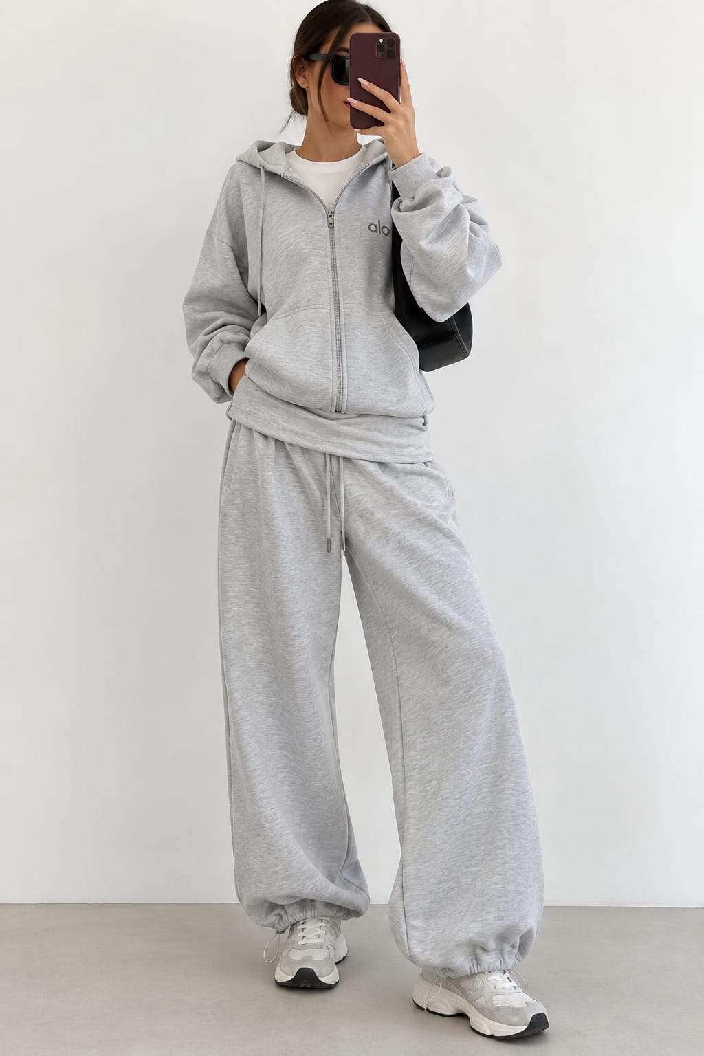 SWEAT À CAPUCHE GRIS ZIPPÉ OVERSIZE H15708