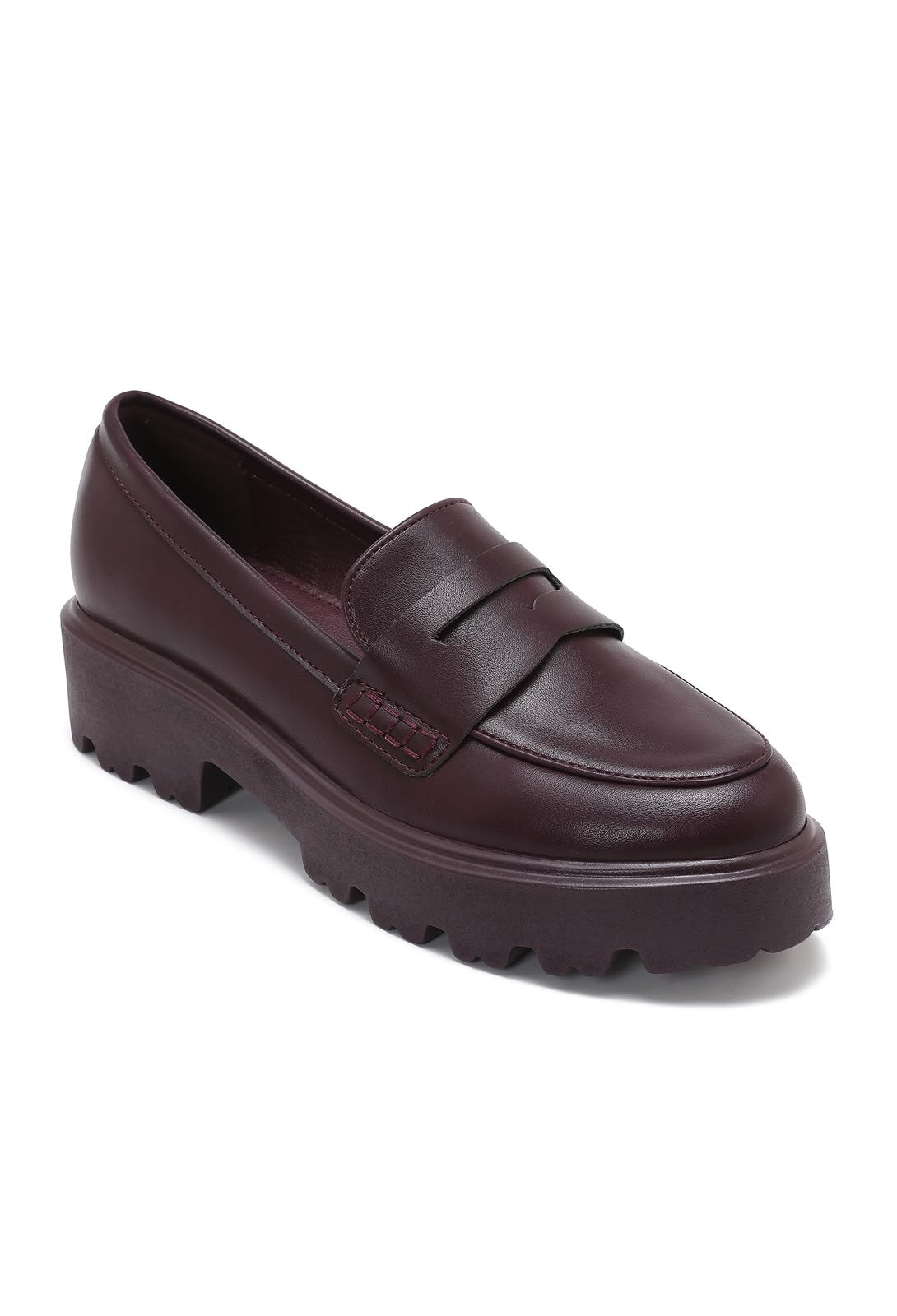 MOCASSINS WINE À SEMELLE ÉPAISSE H8-1375M