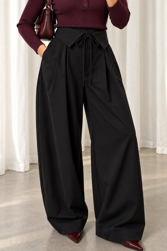 PANTALON NOIR À LIENS 1086