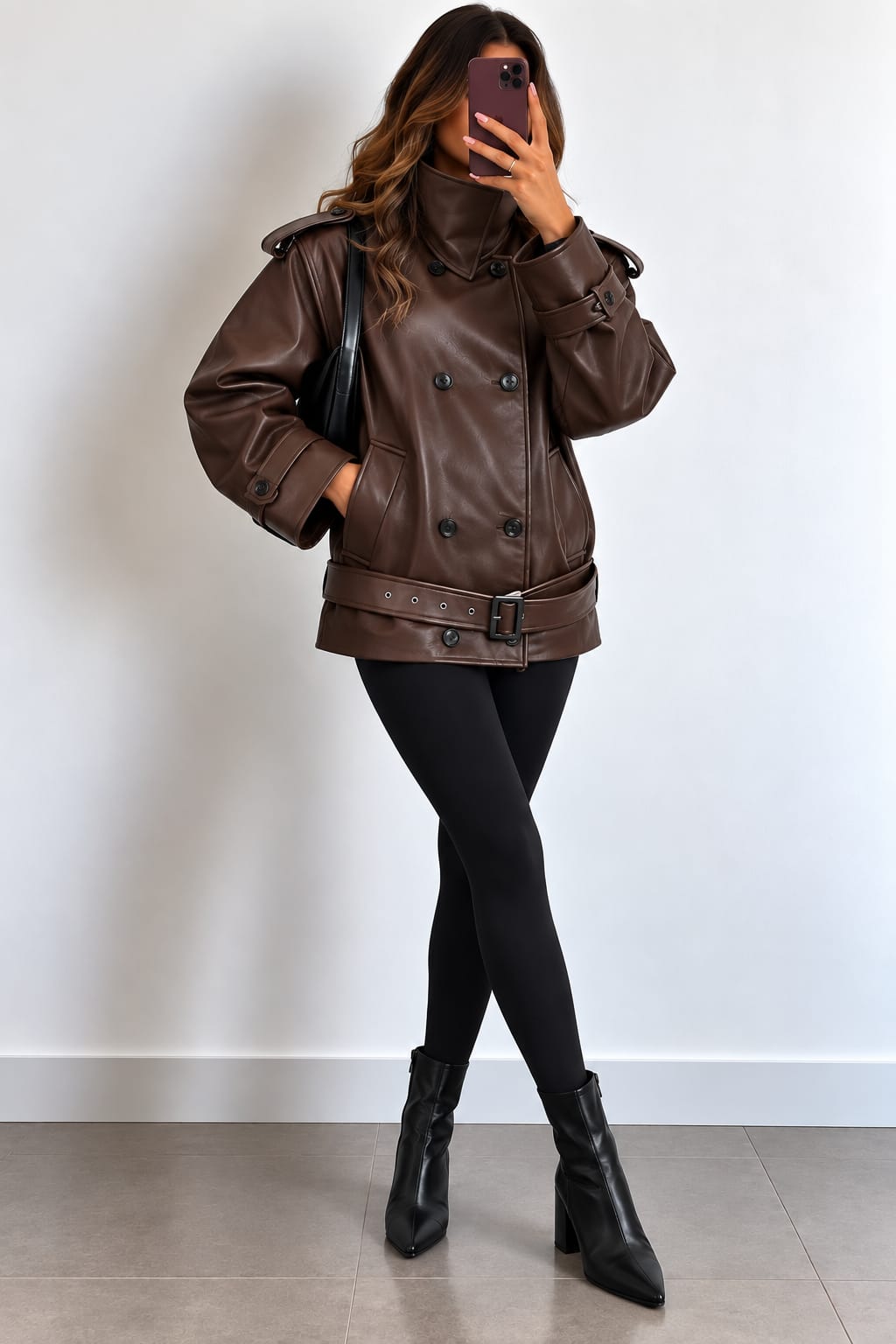 VESTE MARRON FONCÉ URBAIN CHIC