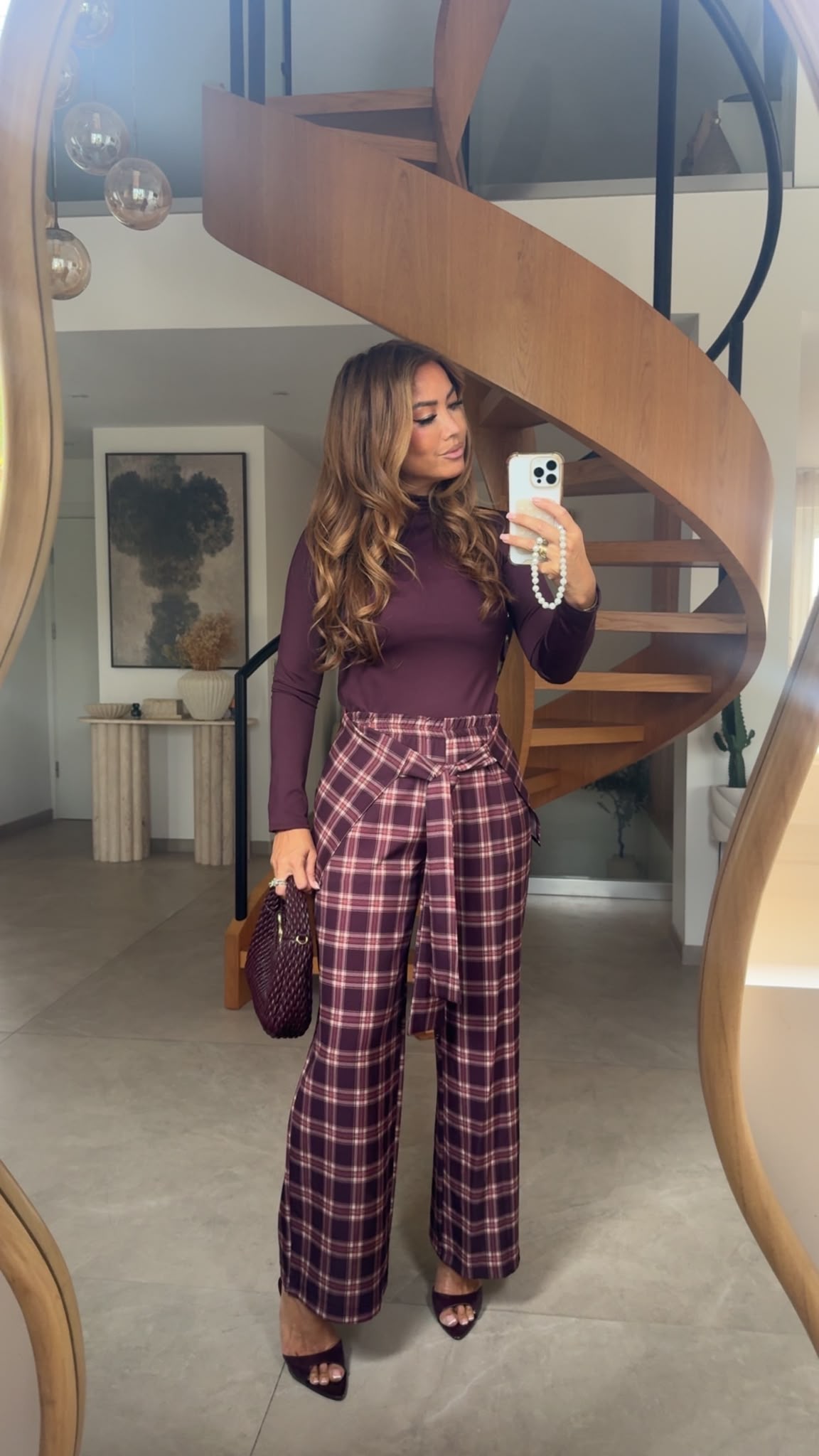 PANTALON EFFET PORTEFEUILLE BORDEAUX 7960