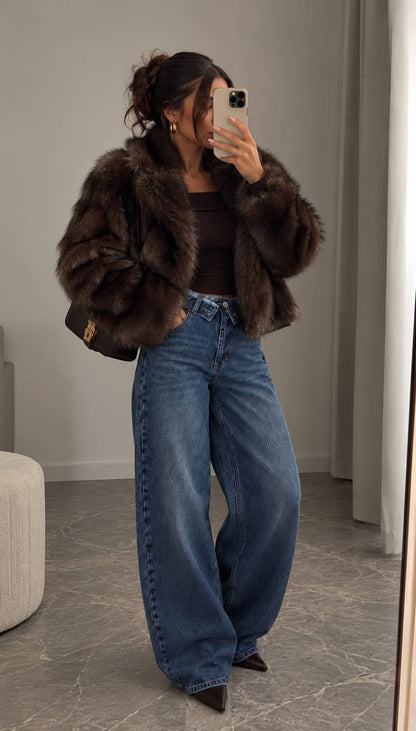 MANTEAU RÉVERSIBLE LF19 CAFE & FOURRURE
