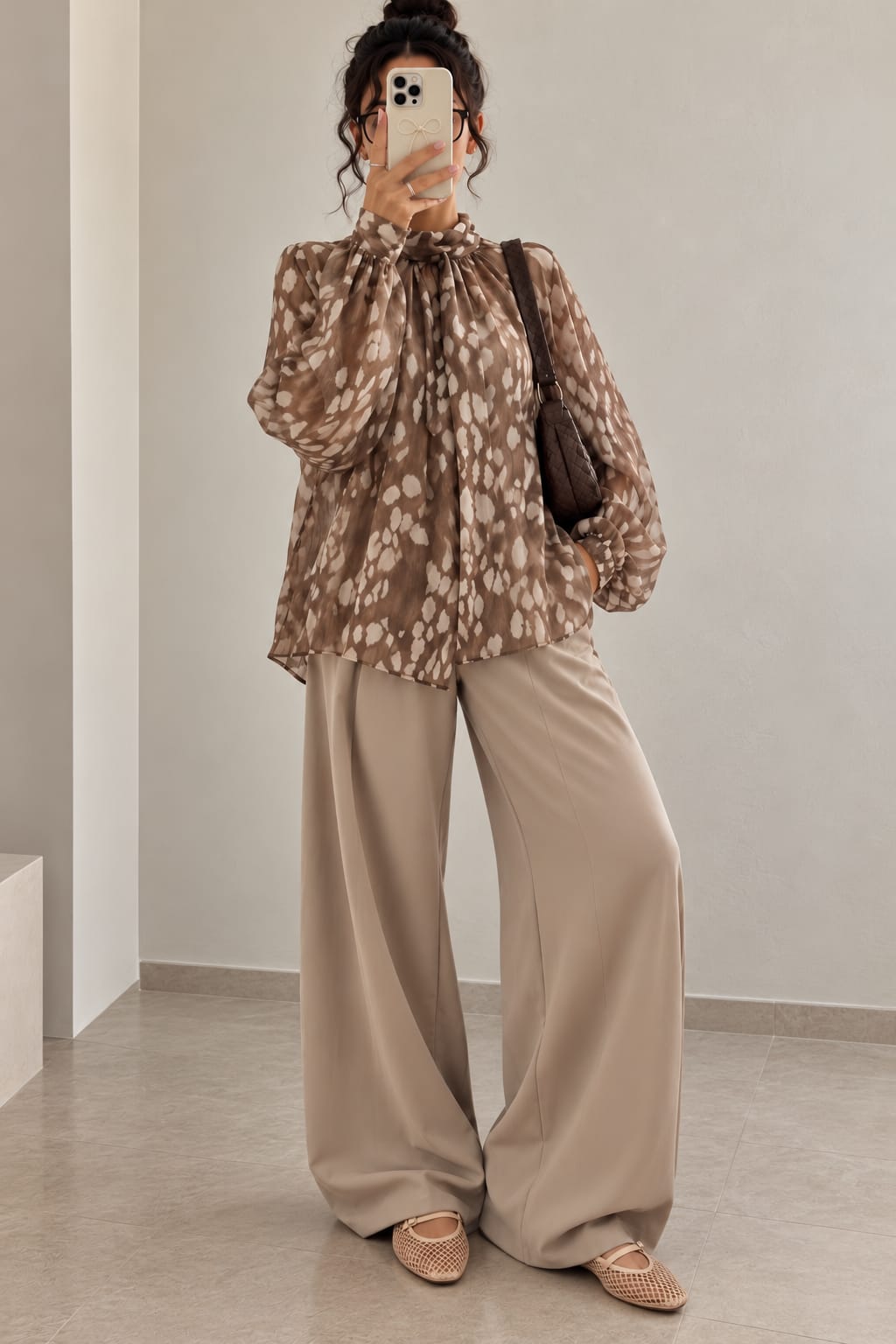 BLOUSE 60700 IMPRIMÉE BAMBI BEIGE