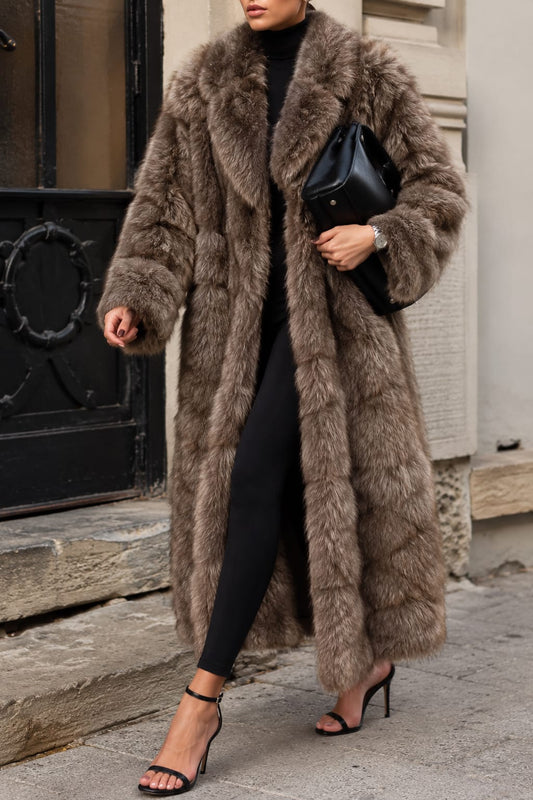 MANTEAU MIKKO FAUSSE FOURRURE CHOCO