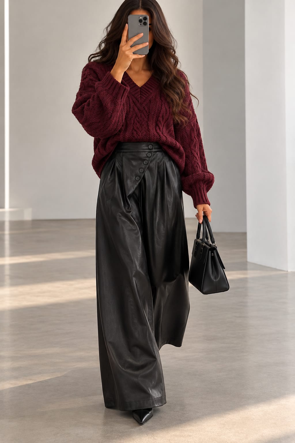 PANTALON 19231 SIMILI CUIR CHIC NOIR