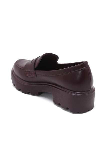 MOCASSINS WINE À SEMELLE ÉPAISSE H8-1375M